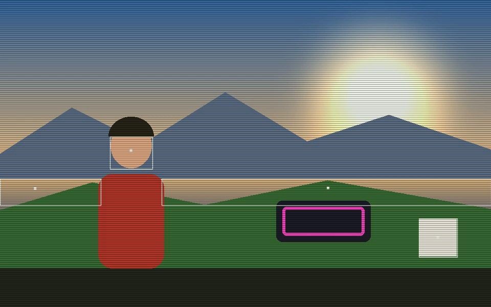 The same frame with the CRT Glow preset